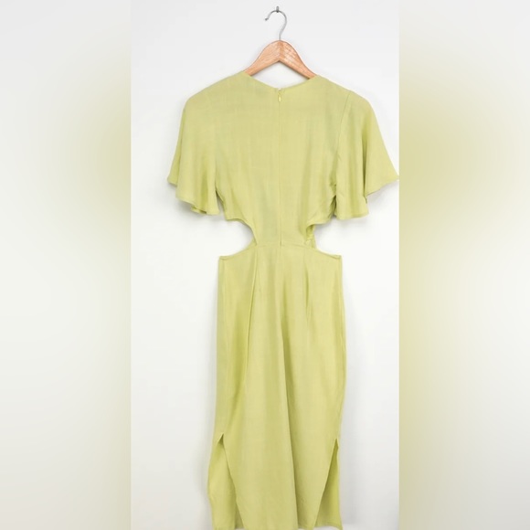 Lulus Summer Journey Light Green Tie-Front Cutout Midi Dress tags on never worn - Picture 4 of 5